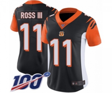 Women's Cincinnati Bengals #11 John Ross Black Team Color Vapor Untouchable Limited Player 100th Season Football Jersey