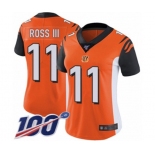 Women's Cincinnati Bengals #11 John Ross Orange Alternate Vapor Untouchable Limited Player 100th Season Football Jersey
