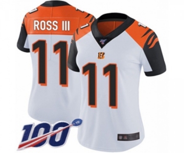 Women's Cincinnati Bengals #11 John Ross White Vapor Untouchable Limited Player 100th Season Football Jersey