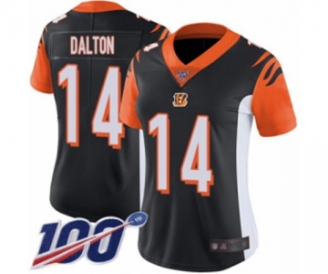 Women's Cincinnati Bengals #14 Andy Dalton Black Team Color Vapor Untouchable Limited Player 100th Season Football Jersey