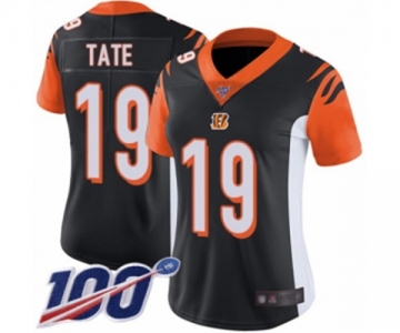 Women's Cincinnati Bengals #19 Auden Tate Black Team Color Vapor Untouchable Limited Player 100th Season Football Jersey