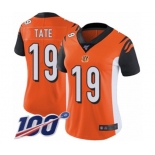 Women's Cincinnati Bengals #19 Auden Tate Orange Alternate Vapor Untouchable Limited Player 100th Season Football Jersey