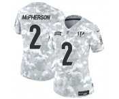 Women's Cincinnati Bengals #2 Evan McPherson 2024 F.U.S.E Arctic Camo Salute To Service Limited Stitched Football Jersey