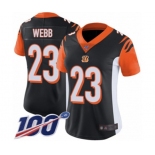Women's Cincinnati Bengals #23 B.W. Webb Black Team Color Vapor Untouchable Limited Player 100th Season Football Jersey