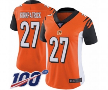 Women's Cincinnati Bengals #27 Dre Kirkpatrick Orange Alternate Vapor Untouchable Limited Player 100th Season Football Jersey