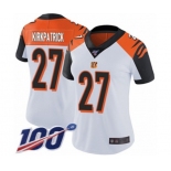 Women's Cincinnati Bengals #27 Dre Kirkpatrick White Vapor Untouchable Limited Player 100th Season Football Jersey