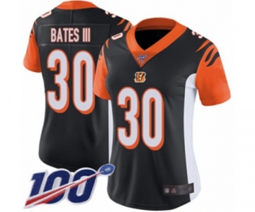 Women's Cincinnati Bengals #30 Jessie Bates III Black Team Color Vapor Untouchable Limited Player 100th Season Football Jersey