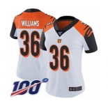 Women's Cincinnati Bengals #36 Shawn Williams White Vapor Untouchable Limited Player 100th Season Football Jersey