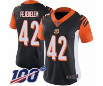 Women's Cincinnati Bengals #42 Clayton Fejedelem Black Team Color Vapor Untouchable Limited Player 100th Season Football Jersey
