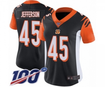 Women's Cincinnati Bengals #45 Malik Jefferson Black Team Color Vapor Untouchable Limited Player 100th Season Football Jersey