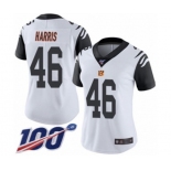 Women's Cincinnati Bengals #46 Clark Harris Limited White Rush Vapor Untouchable 100th Season Football Jersey