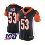 Women's Cincinnati Bengals #53 Billy Price Black Team Color Vapor Untouchable Limited Player 100th Season Football Jersey