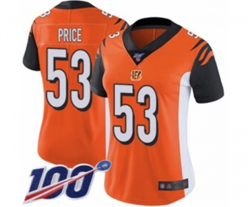 Women's Cincinnati Bengals #53 Billy Price Orange Alternate Vapor Untouchable Limited Player 100th Season Football Jersey