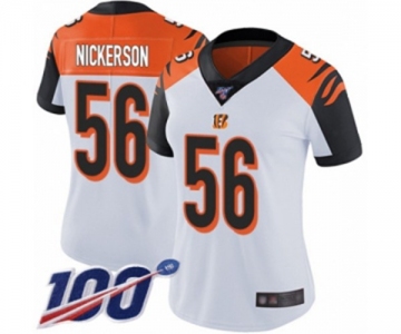 Women's Cincinnati Bengals #56 Hardy Nickerson White Vapor Untouchable Limited Player 100th Season Football Jersey