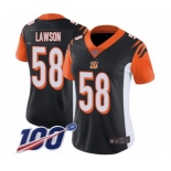Women's Cincinnati Bengals #58 Carl Lawson Black Team Color Vapor Untouchable Limited Player 100th Season Football Jersey