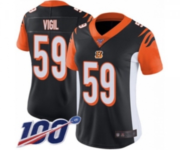 Women's Cincinnati Bengals #59 Nick Vigil Black Team Color Vapor Untouchable Limited Player 100th Season Football Jersey
