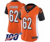 Women's Cincinnati Bengals #62 Alex Redmond Orange Alternate Vapor Untouchable Limited Player 100th Season Football Jersey