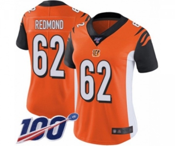 Women's Cincinnati Bengals #62 Alex Redmond Orange Alternate Vapor Untouchable Limited Player 100th Season Football Jersey