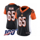 Women's Cincinnati Bengals #65 Clint Boling Black Team Color Vapor Untouchable Limited Player 100th Season Football Jersey