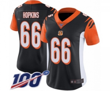 Women's Cincinnati Bengals #66 Trey Hopkins Black Team Color Vapor Untouchable Limited Player 100th Season Football Jersey