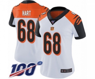 Women's Cincinnati Bengals #68 Bobby Hart White Vapor Untouchable Limited Player 100th Season Football Jersey