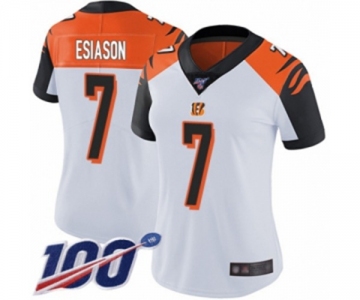 Women's Cincinnati Bengals #7 Boomer Esiason White Vapor Untouchable Limited Player 100th Season Football Jersey