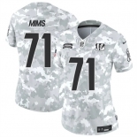 Women's Cincinnati Bengals #71 Amarius Mims 2024 F.U.S.E Arctic Camo Salute To Service Limited Stitched Football Jersey