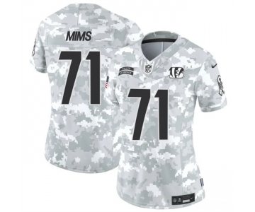 Women's Cincinnati Bengals #71 Amarius Mims 2024 F.U.S.E Arctic Camo Salute To Service Limited Stitched Football Jersey