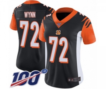 Women's Cincinnati Bengals #72 Kerry Wynn Black Team Color Vapor Untouchable Limited Player 100th Season Football Jersey