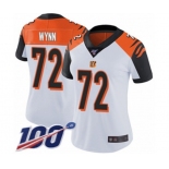 Women's Cincinnati Bengals #72 Kerry Wynn White Vapor Untouchable Limited Player 100th Season Football Jersey