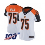 Women's Cincinnati Bengals #75 Jordan Willis White Vapor Untouchable Limited Player 100th Season Football Jersey
