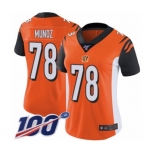Women's Cincinnati Bengals #78 Anthony Munoz Orange Alternate Vapor Untouchable Limited Player 100th Season Football Jersey