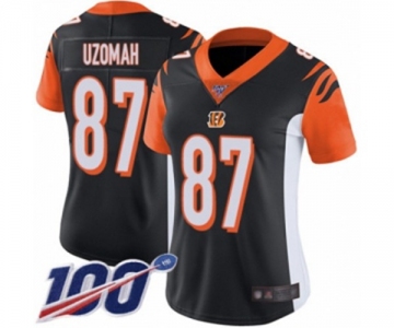 Women's Cincinnati Bengals #87 C.J. Uzomah Black Team Color Vapor Untouchable Limited Player 100th Season Football Jersey