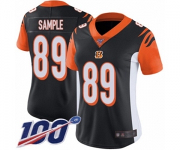 Women's Cincinnati Bengals #89 Drew Sample Black Team Color Vapor Untouchable Limited Player 100th Season Football Jersey