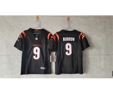 Women's Cincinnati Bengals #9 Joe Burrow Black F.U.S.E. Vapor Football Stitched Jersey