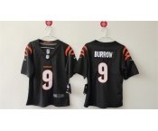 Women's Cincinnati Bengals #9 Joe Burrow Black Vapor Football Stitched Jersey