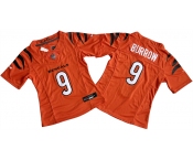 Women's Cincinnati Bengals #9 Joe Burrow Orange F.U.S.E. Stitched Vapor Football Jersey