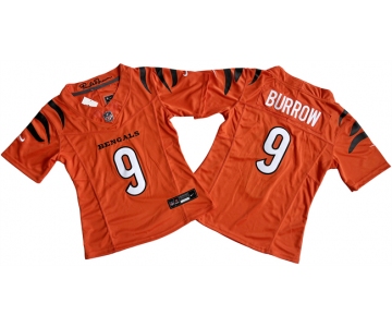 Women's Cincinnati Bengals #9 Joe Burrow Orange F.U.S.E. Stitched Vapor Football Jersey