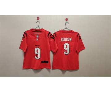 Women's Cincinnati Bengals #9 Joe Burrow Orange Vapor Football Stitched Jersey