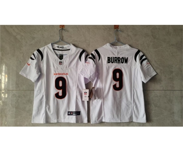 Women's Cincinnati Bengals #9 Joe Burrow White F.U.S.E. Vapor Football Stitched Jersey