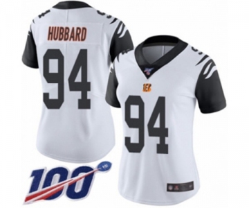 Women's Cincinnati Bengals #94 Sam Hubbard Limited White Rush Vapor Untouchable 100th Season Football Jersey