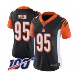 Women's Cincinnati Bengals #95 Renell Wren Black Team Color Vapor Untouchable Limited Player 100th Season Football Jersey