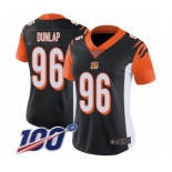 Women's Cincinnati Bengals #96 Carlos Dunlap Black Team Color Vapor Untouchable Limited Player 100th Season Football Jersey