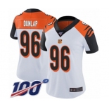 Women's Cincinnati Bengals #96 Carlos Dunlap White Vapor Untouchable Limited Player 100th Season Football Jersey