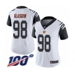 Women's Cincinnati Bengals #98 Ryan Glasgow Limited White Rush Vapor Untouchable 100th Season Football Jersey