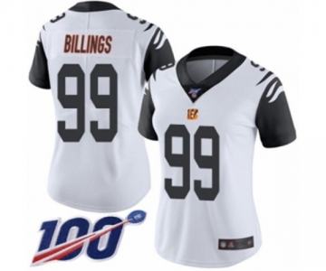 Women's Cincinnati Bengals #99 Andrew Billings Limited White Rush Vapor Untouchable 100th Season Football Jersey
