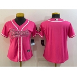Women's Cincinnati Bengals Blank Pink With Patch Cool Base Stitched Baseball Jersey