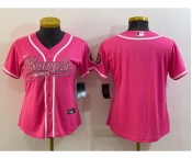 Women's Cincinnati Bengals Blank Pink With Patch Cool Base Stitched Baseball Jersey