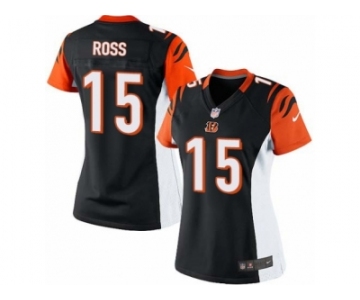 Women's Nike Cincinnati Bengals #15 John Ross Limited Black Team Color NFL Jersey