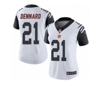Women's Nike Cincinnati Bengals #21 Darqueze Dennard Limited White Rush NFL Jersey